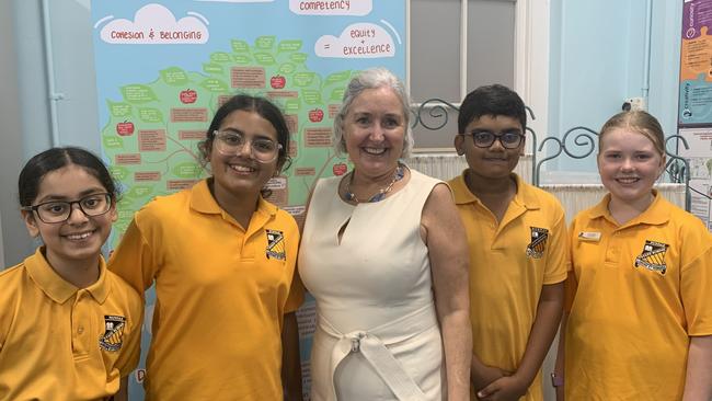 Nundah State School 2024 captains with Principal, Deb Cox. Picture: Contributed