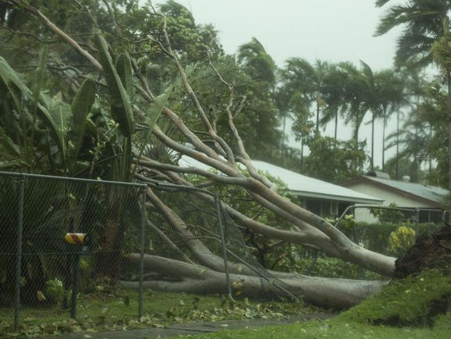 Winds create destruction as Tropical Cyclone Marcus bears down on Darwin.