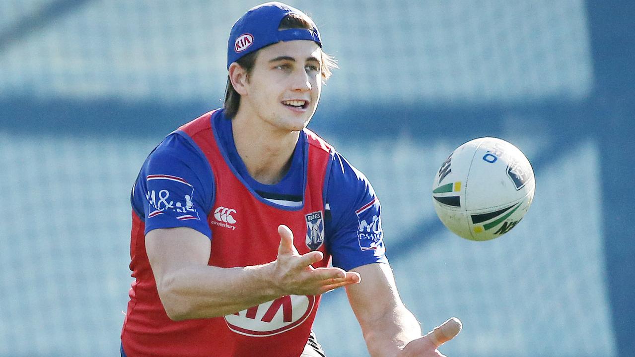 Lachlan Lewis training with the Bulldogs.