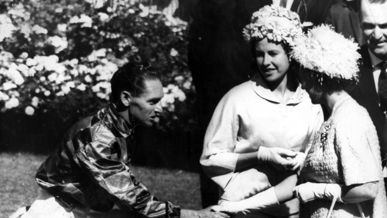 Jockey Jim Johnson with the Queen in 1963.