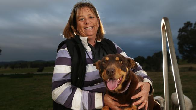 Farmer and firefighter Vivien Thomson with her dog Chelsea. (Pic: Gary Ramage)