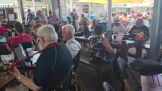 Parkbench Ukulele Players at the Noosa Marina