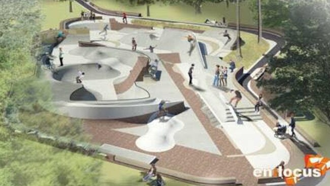 A concept plan of the skate park at Callan Park.