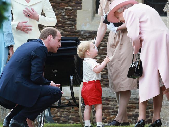 Prince William has been close to the Queen since childhood and is making sure his son, Prince George, has the same guiding hand. Picture: Getty