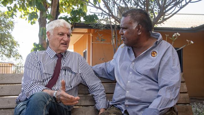 Kennedy MP Bob Katter and Doomadgee Aboriginal Shire councillor Myron Johnny. Picture: Brian Cassey