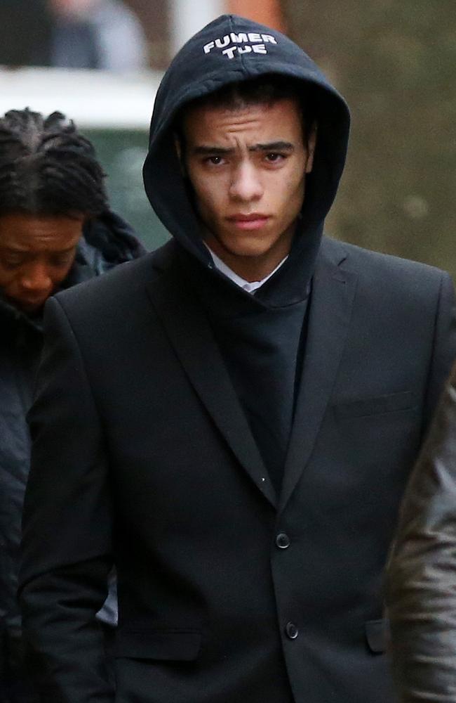 Mason Greenwood arrives for the first day of his trial. Picture: Cameron Smith/Getty Images