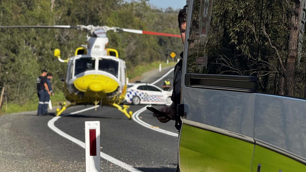 Chopper called in as man suffers multiple injuries in Bruce Highway crash