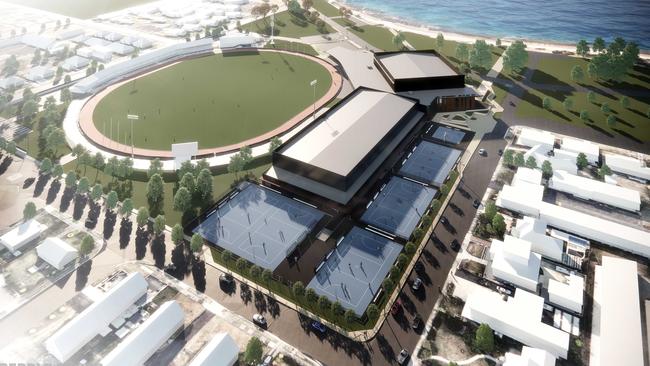 3D renders of what the Devonport Sports Precinct could look like. Picture: Supplied.