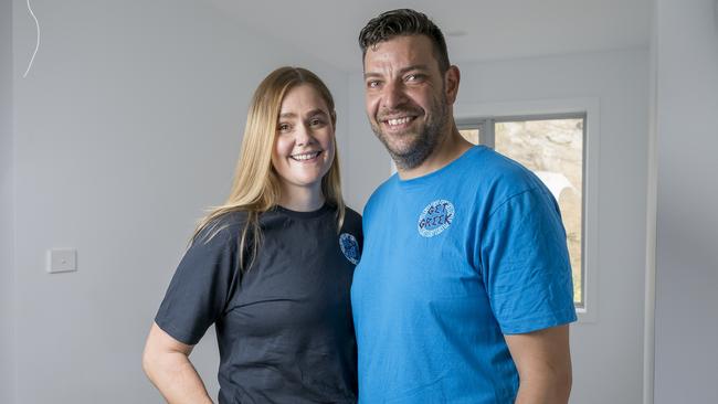 Jane and Mihali Karagiannis own and operate the Get Greek Food Truck. Picture: Caroline Tan