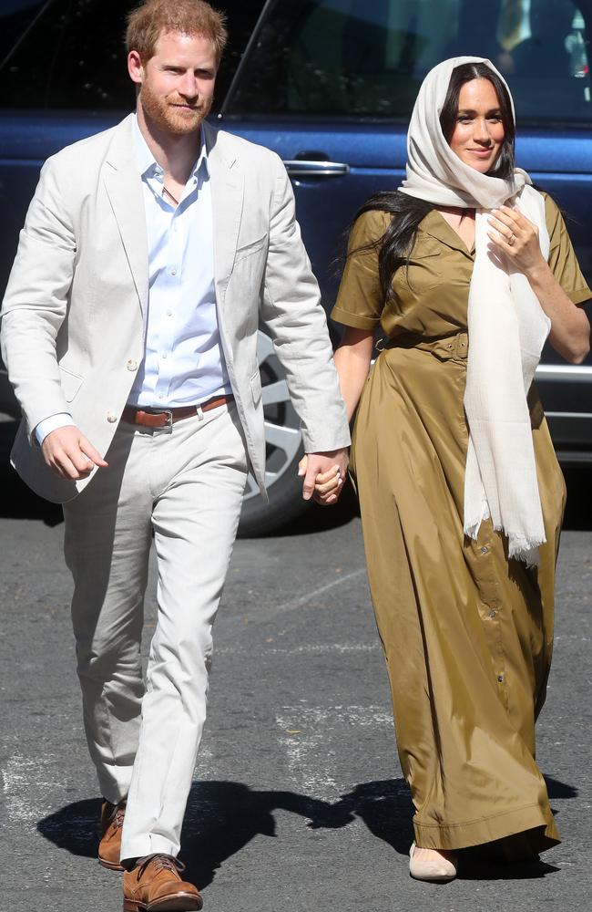 Prince Harry, Duke of Sussex and Meghan, Duchess of Sussex visit Auwal Mosque on Heritage Day during their royal tour of South Africa. Picture: Chris Jackson/Getty Images