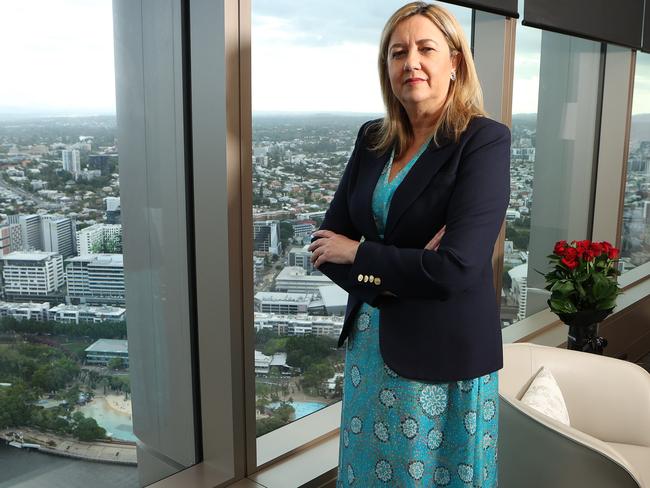 Premier Annastacia Palaszczuk in her office at 1 William Street, Brisbane. Picture: Liam Kidston