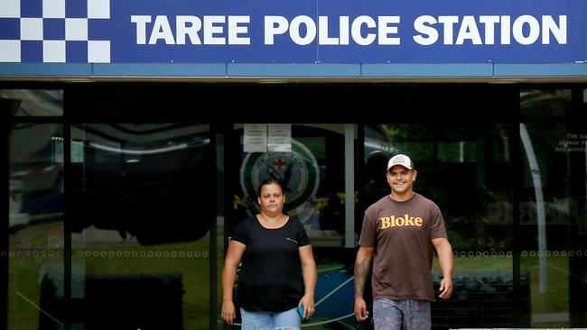 NRL player Latrell Mitchell at Taree Police Station. Picture: Nathan Edwards