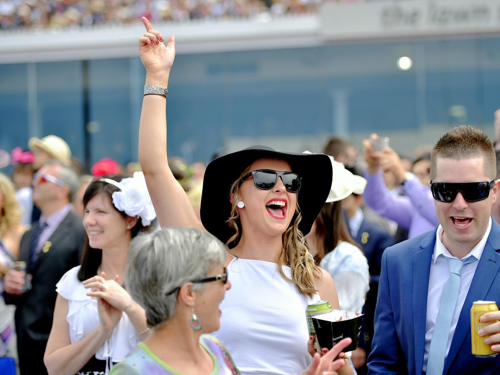 Racegoers are out in force at Flemington racecourse for the 2015 Melbourne Cup. Picture: Jason Edwards