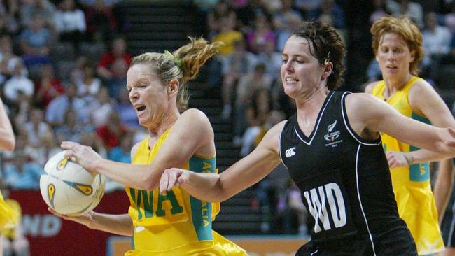 Rebecca Sanders in action in the final against New Zealand.