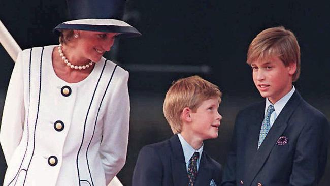 William was 15 and Harry 12 when Diana died in a car crash in Paris in 1997. Picture: AFP