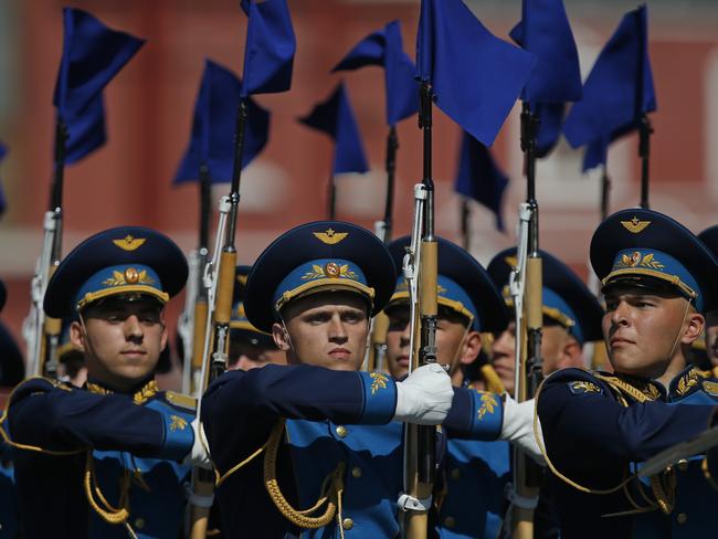 Putins Female ‘miniskirt Army Marches In Red Square Moscow For Victory Day Celebrations 