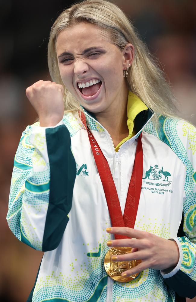 Alexa Leary was all smiles after her gold medal success. Picture: Getty Images