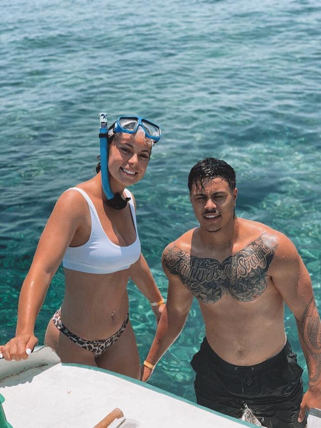 Dunster and Fuimaono on holidays. Photo: Instagram