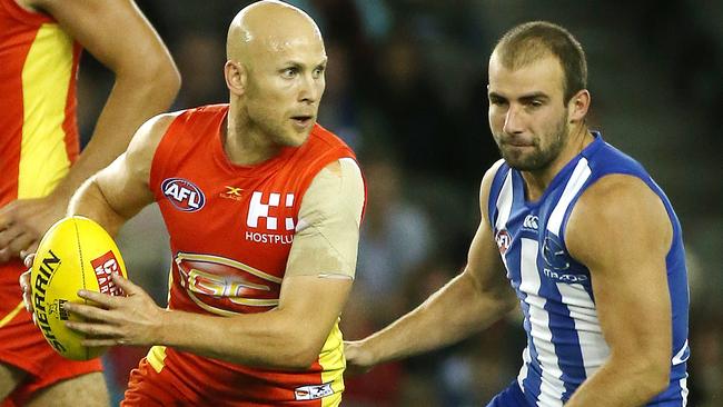 Gary Ablett torches the Kangaroos in Round 6 this year. Picture: George Salpigtidis