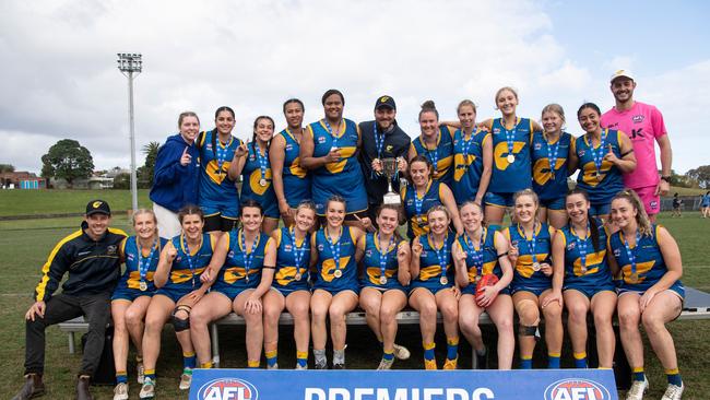 Parramatta Goannas claim the AFL Sydney Women's div 1 Premiership. Photo from AFL Sydney Facebook