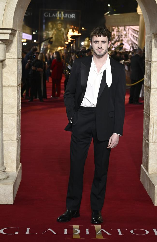 Paul Mescal is not in Ireland anymore. Here he is being a Hollywood star at the Gladiator II premiere at London’s Leicester Square in November 2024. Picture: Gareth Cattermole/Getty Images