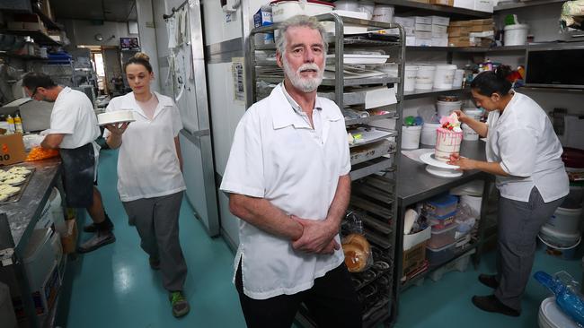 Sydney baker Rob Wall at his bakery in Hunters Hill: ‘It’s hurting the industry. We’ve been put in a position that is virtually illegal’. Picture: John Feder