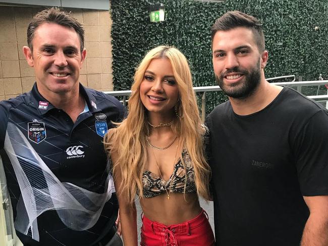 Freddy and Teddy with DJ Havana at the Blues' 2018 jersey launch.