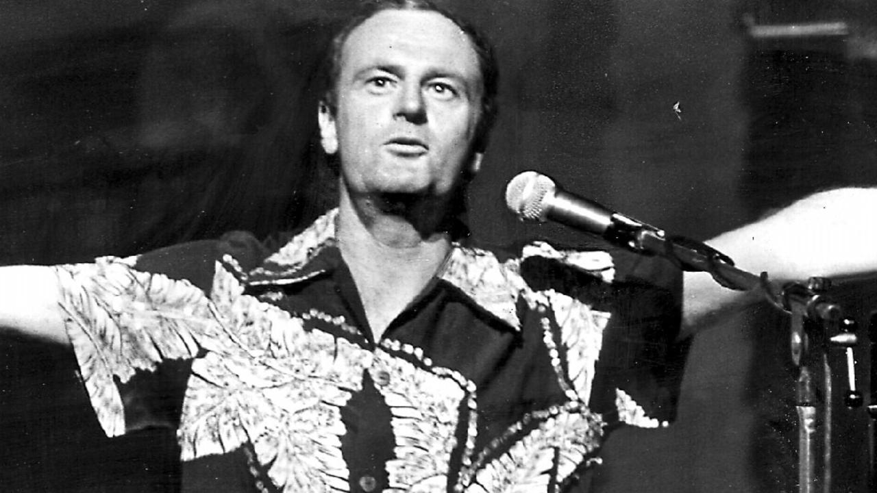 Singer Peter Allen performing on stage at Her Majestys Theatre in Sydney in 1980. Picture: Barry Norman.