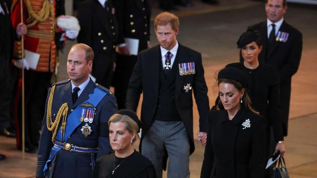 Prince William and Harry followed the Queen’s coffin during her procession to Westminster Hall (Photo by Phil Noble - WPA Pool/Getty Images)