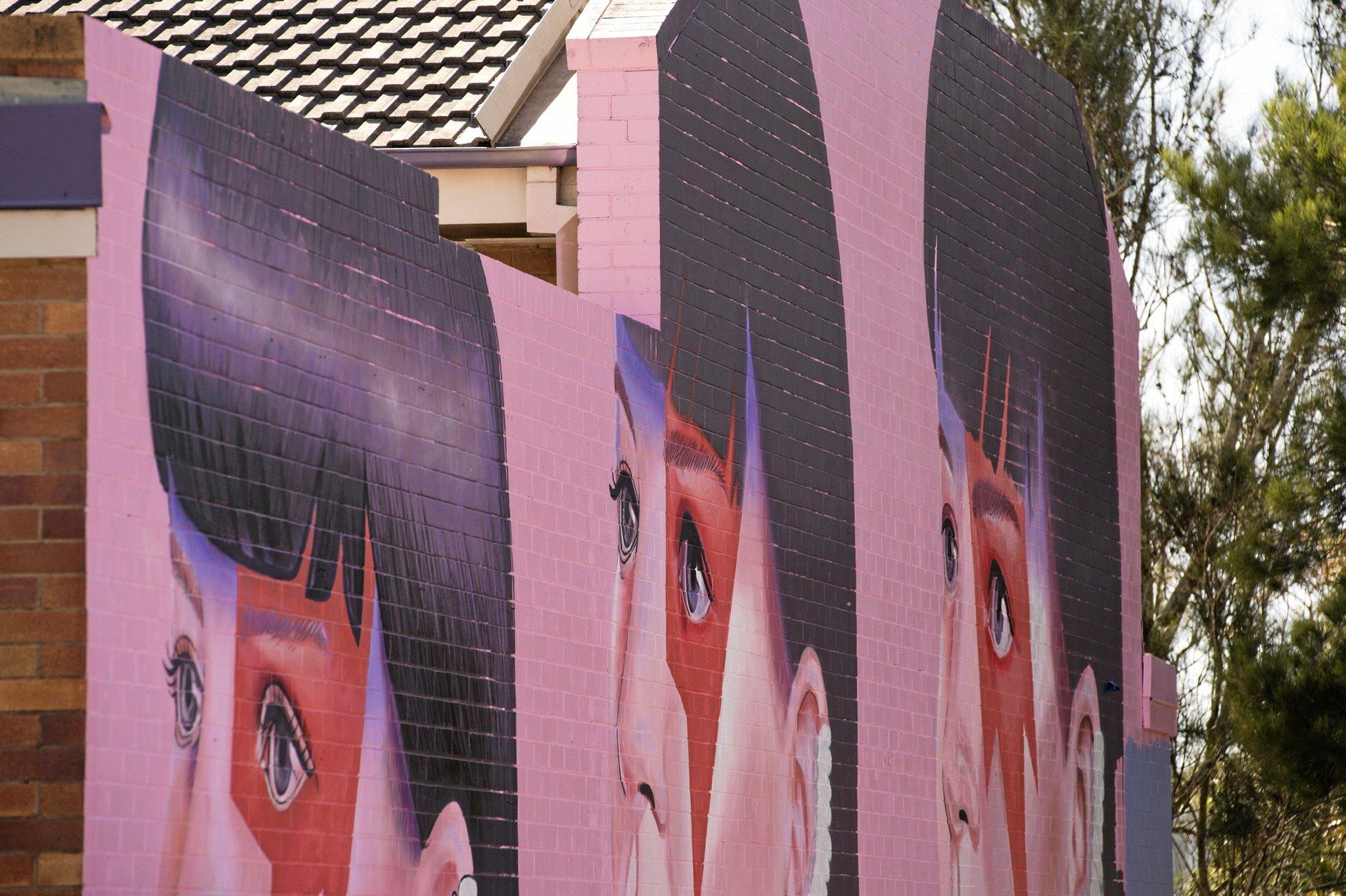 Adelaide's Lisa King has painted this Bowen St wall for First Coat, Monday, May 30, 2016. Picture: Kevin Farmer