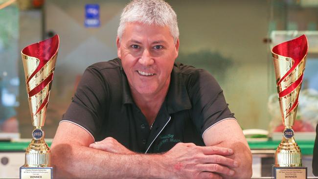 Award-winning butcher Terry Wilkins. Picture: Glenn Campbell