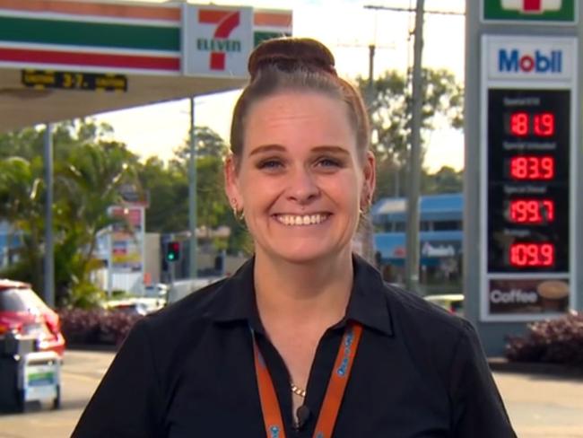 Logan shopkeeper Sharyn Daley heroically delivers baby in a 7-Eleven carpark using a shoelace to tie off the umbilical cord. Picture: Sunrise
