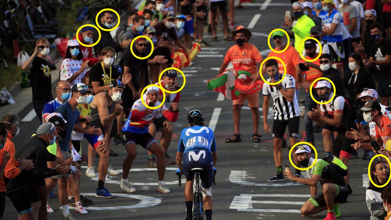 Image of fans called out by Tour de France team Movistar.