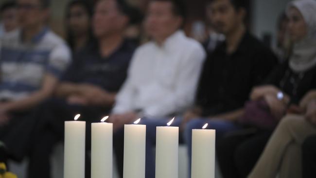 Friends and family of victims from Malaysia Airlines flight MH17 at a ceremony marking the fifth anniversary of the tragedy in Kuala Lumpur, Malaysia. Picture: Vincent Thian