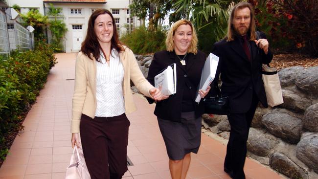 Natasha Ryan leaves court with her legal representatives.