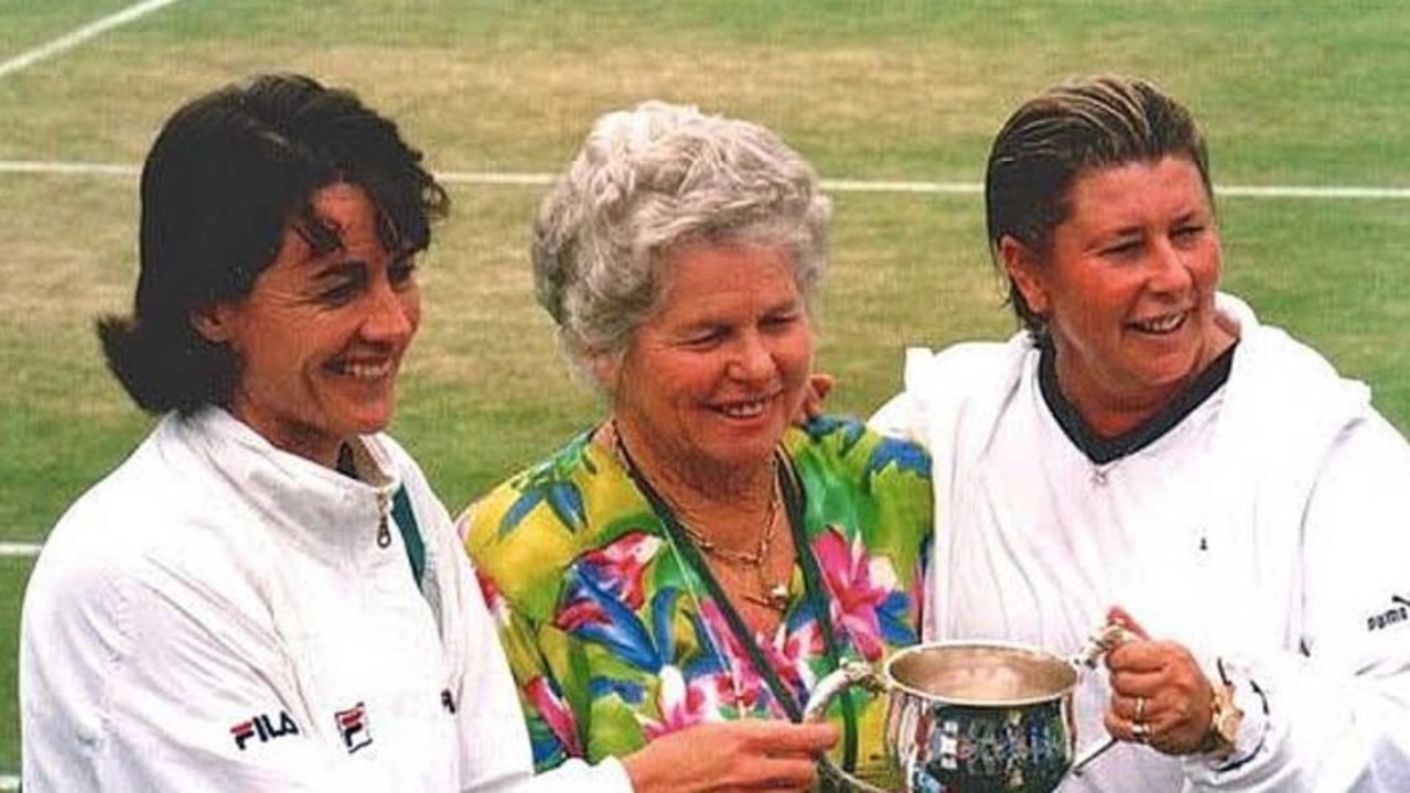 Daphne Fancutt with fellow Queenslander’s Wendy Turnbull and Liz Smylie. Photo/Tennis Australia.