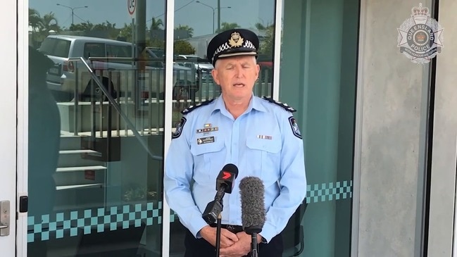 Police speak to media about shooting incident at Bowen Police Station