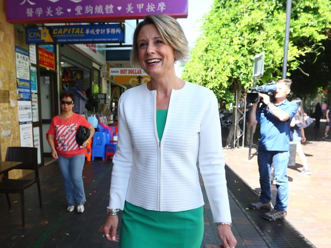 Labor’s surprise star candidate for Bennelong Kristina Keneally on the campaign trail. Britta Campion/The Australian