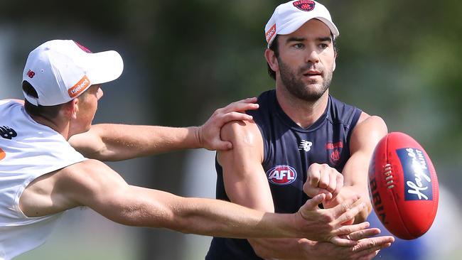 Jordan Lewis of Melbourne at pre-season training.