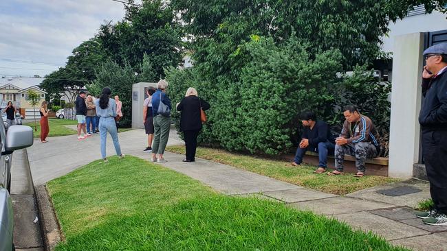 Renters line up to inspect a unit for rent in Kedron. Picture: Debra Bela.