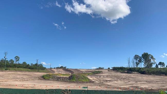 Work on Section D of the Gympie Bypass taken from out front of Nolan Meats on East Deep Creek Road.