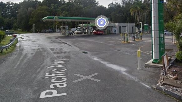 Amos briefly into a BP service station before he hit the highway again. Picture: Google