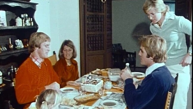 Left, Paul and Marilyn Dawson, and right, Chris and Lyn Dawson in ABC’s Chequerboard program.