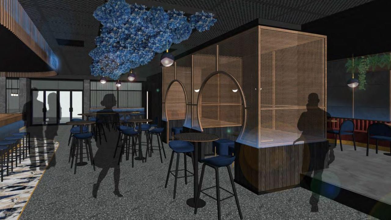 The general dining area perspective for the planned Hibiki Bar and Karaoke. Picture: Supplied