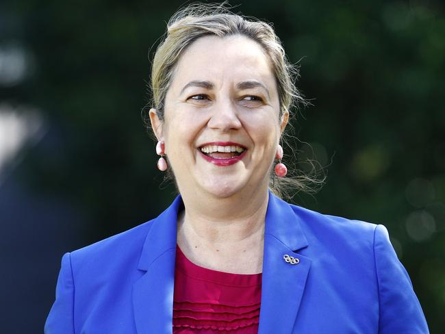 BRISBANE, AUSTRALIA - NewsWire Photos JULY 6, 2022: Queensland Premier Annastacia Palaszczuk during a press conference at the PA Hospital in Brisbane. Picture: NCA NewsWire/Tertius Pickard