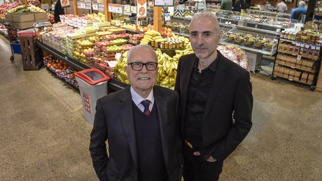 Nick and Spero Chapley, who run the award-winning Foodland Frewville and Pasadena supermarkets. Picture: Roy VanDerVegt