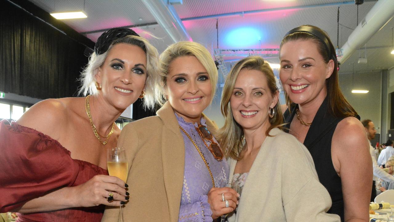 Rachael Burke, Sandy Webber, Monique Aitken and Eva Milic at St John’s Crisis Centre race day at GCTC, Bundall. Pic: Regina King