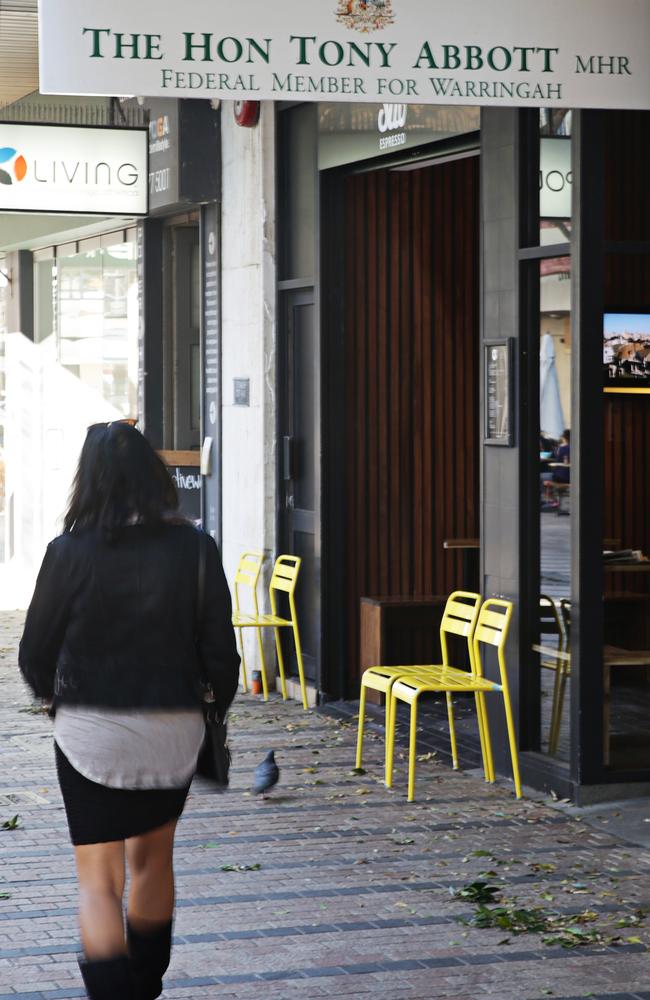 Tony Abbott's office in Manly Corso. Picture: Adam Yip/ Manly Daily