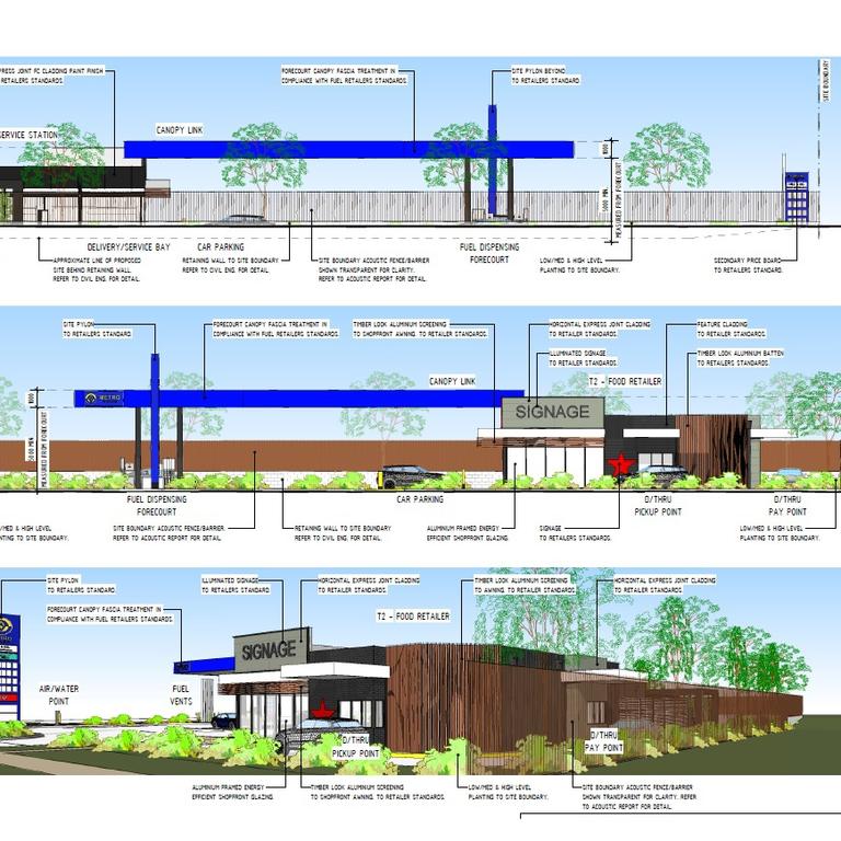 Concept plans for the new 24/7 service station approved for 47 Leichardt Street, Bowen. Picture: Supplied