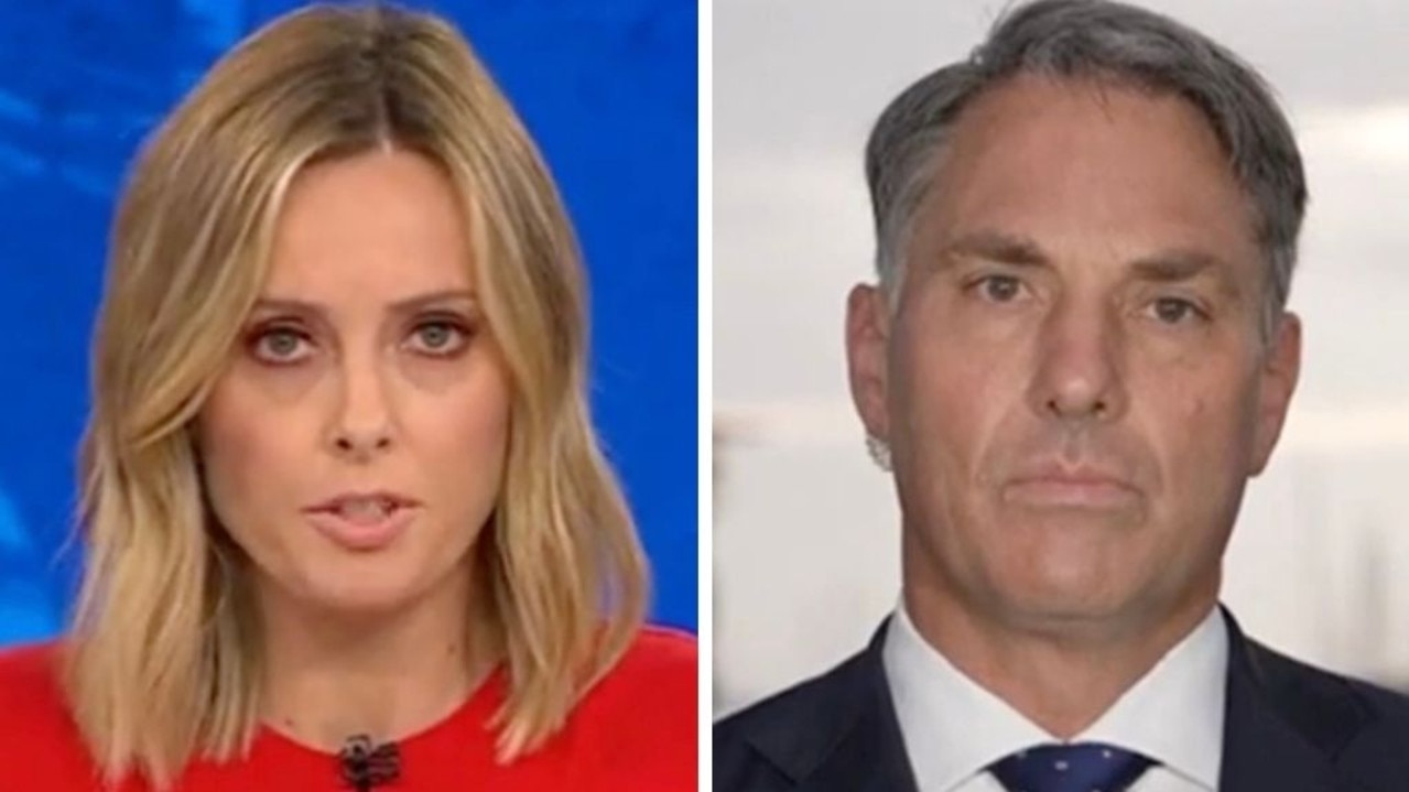 Ally Langdon grilled Richard Marles over how and whether the Labor Party would respond to allegations Kimberley Kitching was bullied before her death. Picture: Channel 9/Today